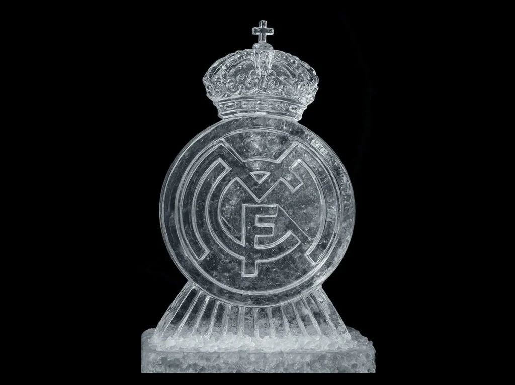 Logotipo de marca esculpido en hielo